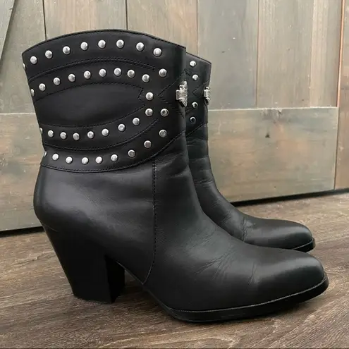 Harley Davidson  Studded Leather Heeled Boots