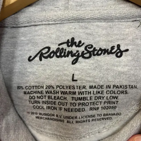 The Rolling Stones Band Oversized Logo Hoodie Sweatshirt Womens Size Large