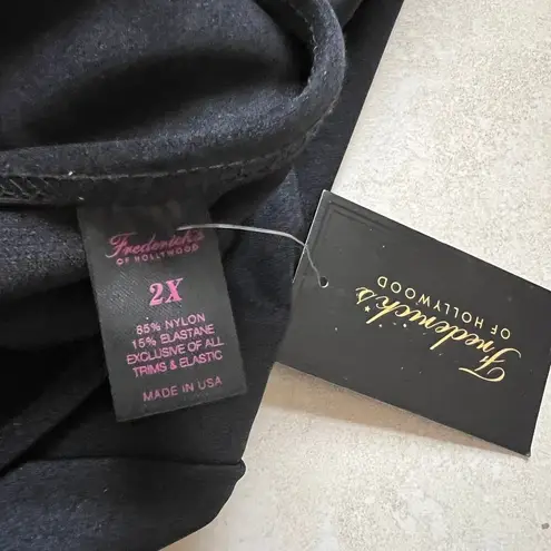 Frederick's of Hollywood NWT Sunset Strap Swimsuit Black One Piece Size 2X