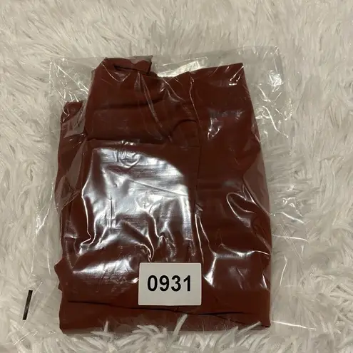 Anemos Square Neck Maillot One Piece Swimsuit in Sienna XL Red