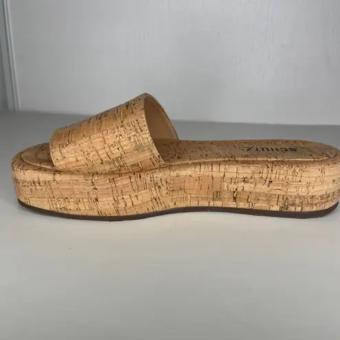 Schutz Women's Yara Cork Platform Sandals Summer Casual Sz 8 Comfort Feminine