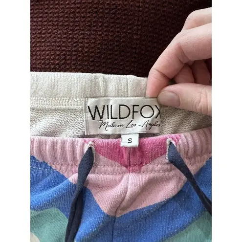 Wildfox  Womens Small Sweat shorts Pink Blue Green And White With Drawstring