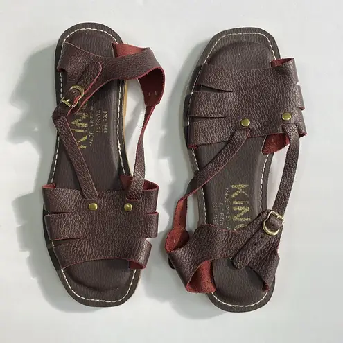 KINO Genuine Leather Sandals Made in Key West Florida in Oxblood Burgundy Size 8 Purple