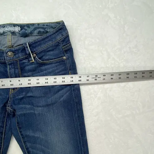 Elie Tahari Jeans Women's 27 Blue Slim Straight Leg denim no size tag worn hem