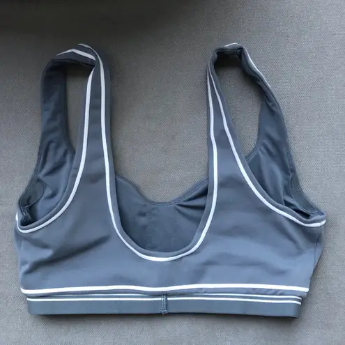 Alo Yoga Airbrush Heart Throb Bra Steel Grey XS