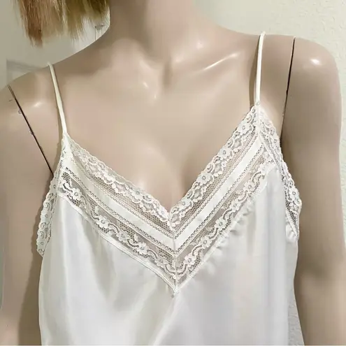 Christian Dior Vintage  White Satin Cami Lace Tank