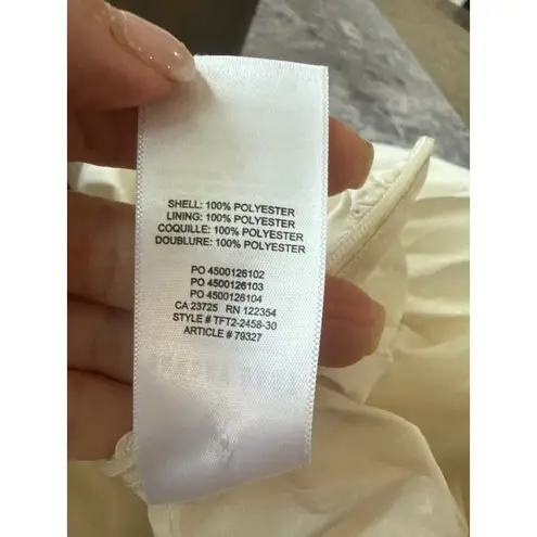 NWT Sunday Best Cream Ruched Sweetheart Long Sleeve Crop Top Sz 10