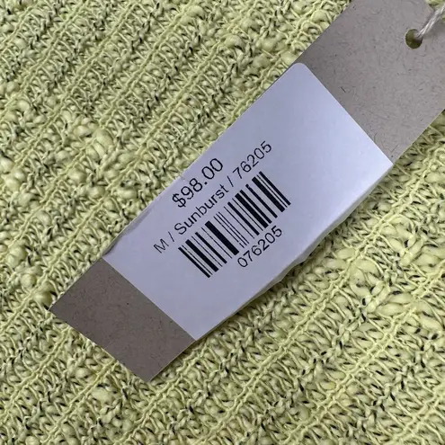 NEW Cut Loose Womens Size Medium Yellow Linen Blend Cropped Sweater Boucle