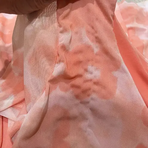 See You Monday Floral Mesh Empire Waist Dress Retro 70's Groovy