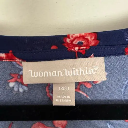 Woman Within Women’s 18/20 Navy Floral Dress Stretchy
