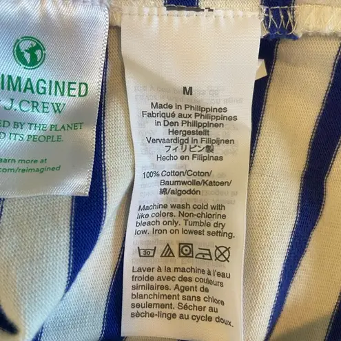 J. Crew Striped Top Mariner Cloth Bow Back Top Size M Blue White Nautical Pool Size M