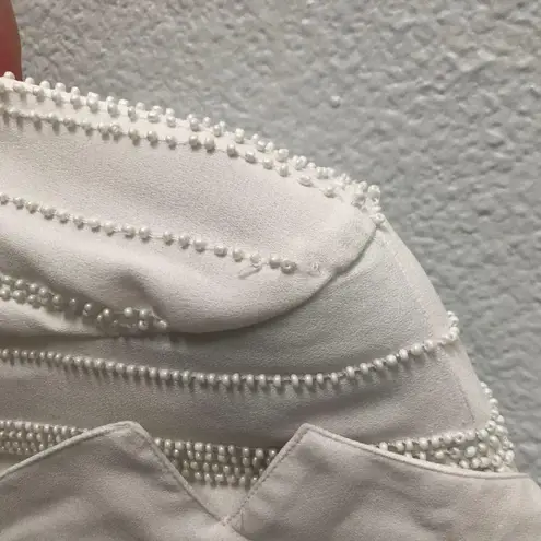 LPA Revolve White Beaded Blazer Shoulder Pads