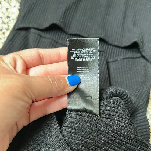 Wilfred Aritzia Free Knit Cut Out Mini Ribbed Dress Black Knit Women’s Small