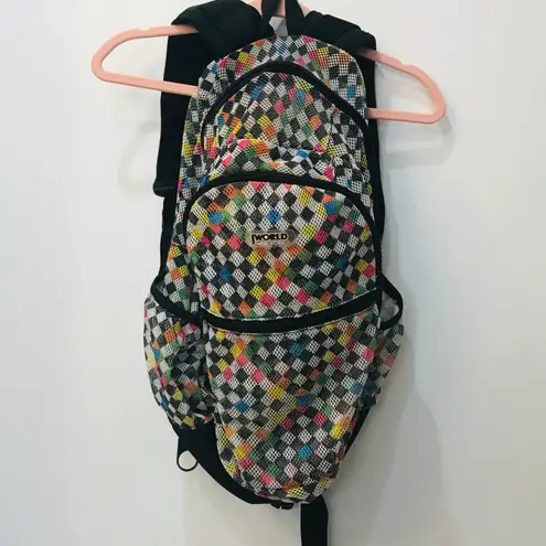 J WORLD NEW YORK MESH BACKPACK, CHECKERS, ONE SIZE bookbag Multiple