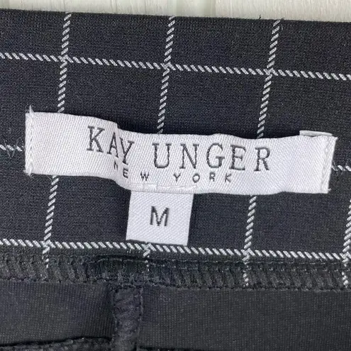 Kay Unger New York Basic Ponte Pull On Pants Black White Windowpane Size Medium
