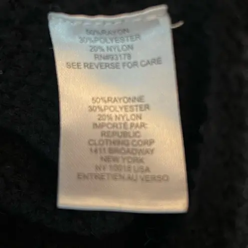 Chelsea & Theodore Black Fringe Boho Western Edy Goth Turtleneck Sweater Size L Size L