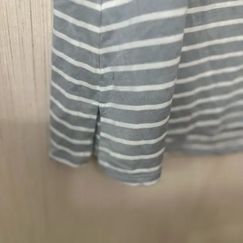 Suzanne Betro Weekend Women's Short Sleeve Cowl Neck Tunic Top Gray Stripe Sz 2X