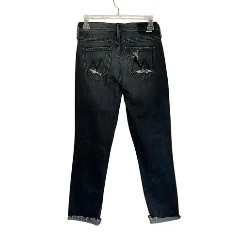 Mother The Flirt Chew Jeans in Cat & Kings Wash Straight Leg Jeans Size 24 Black