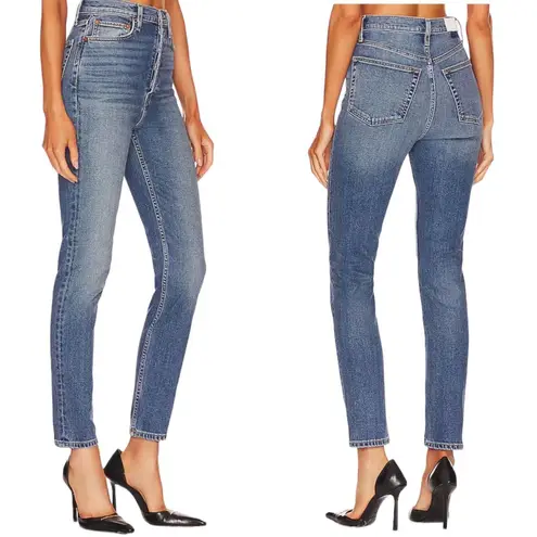 RE/DONE 90s Jeans Ultra High Rise Skinny Button Fly Denim Pants 32R Western Blue