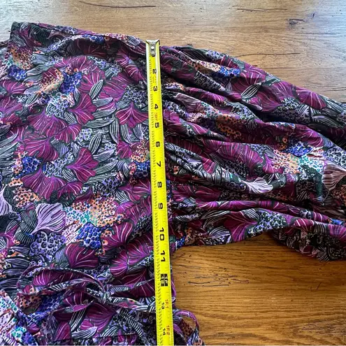 Kika Vargas X Target Wrap Top Coral Reef Puff Sleeve Scalloped Hem 1X Wo… Purple