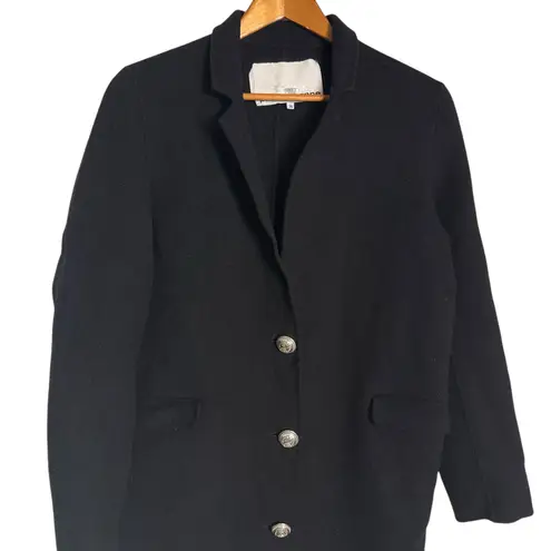 Rabanne Black Three Button Wool Long Sleeve Longline Winter Coat Size 4