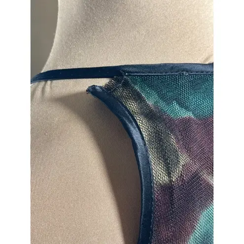 NWT Julienne W Sleeveless Halter Fit and Flare Mesh Overlay Dress Size S Small Black