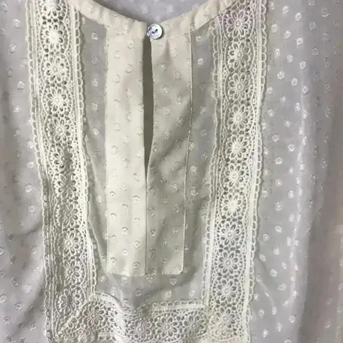 Daniel Rainn WO SZ 1X CREAM SWISS DOT SHEER TOP