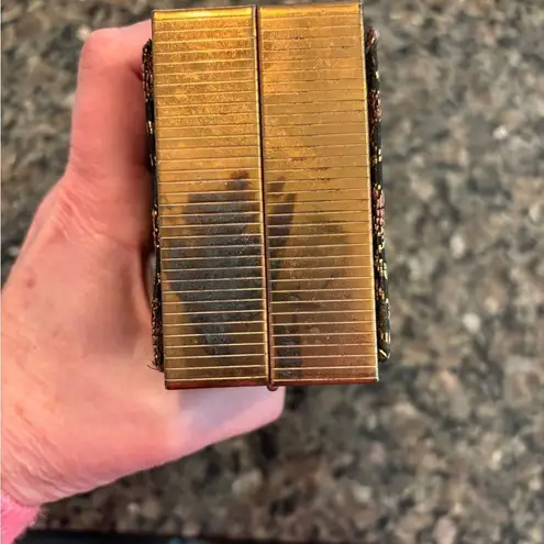 VTG 1950’s Barbara Bates Metal Frame Clutch / Purse Floral Damask Fabric Black