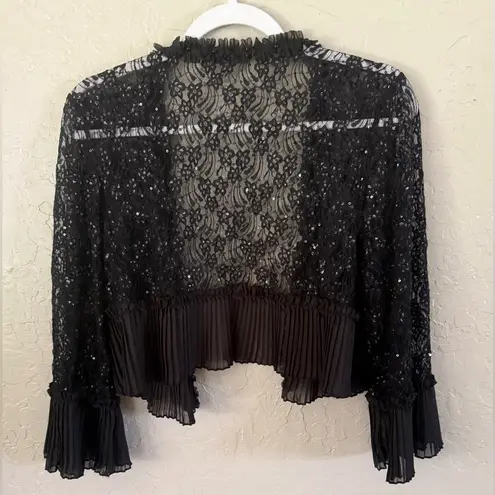 Vivian’s Fashions Black Embroidery Lace Shawl Cardigan Bolero Shrug 3/4 Sleeve S