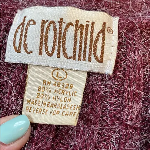 Vintage 90s/Y2K De Rotchild Cropped Cardigan Sweater Size L Purple Size M