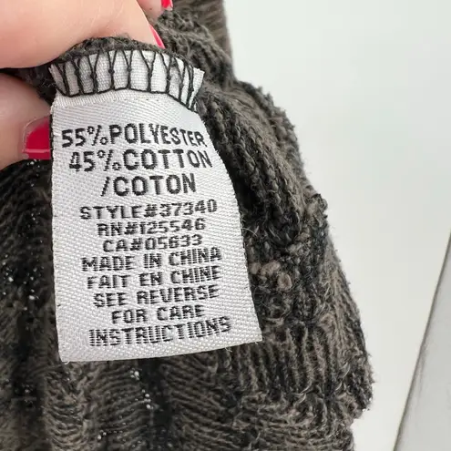 Habitat brown tan textured lagenlook pullover 3/4 sleeve shirt size medium