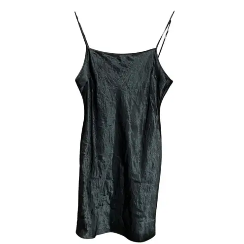 Babaton Aritzia Black Slip Mini Dress Adjustable Spaghetti Straps Size Medium