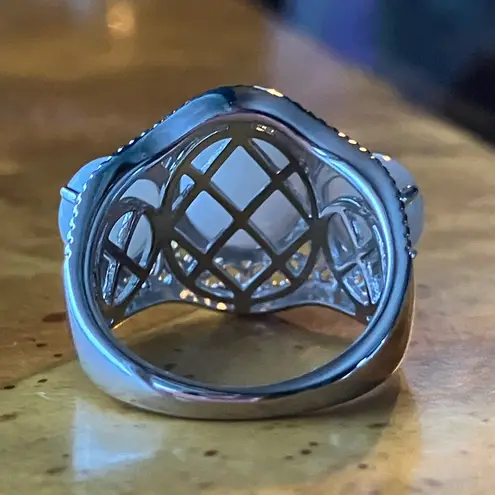 Natural Jade Ring Size 6 Silver