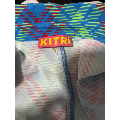 KITRI Lennox Blue Check Ruched Shirt Dress Size US 12 / UK 16