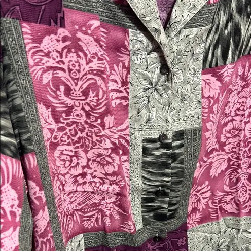 Allison Daley Vintage Pink Purple Boxy Button Down Shirt. Size 18W