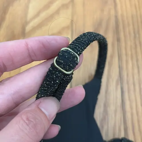 ANDIE bikini set Bermuda Top High Waisted Bottom Metallic Black size M