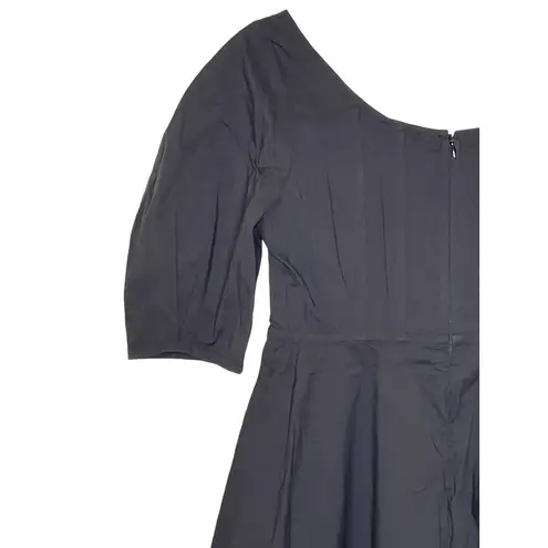 Tuckernuck Women Top Ribbed Nealy Corset Puff Sleeve Peplum Blouse Black XS NWT