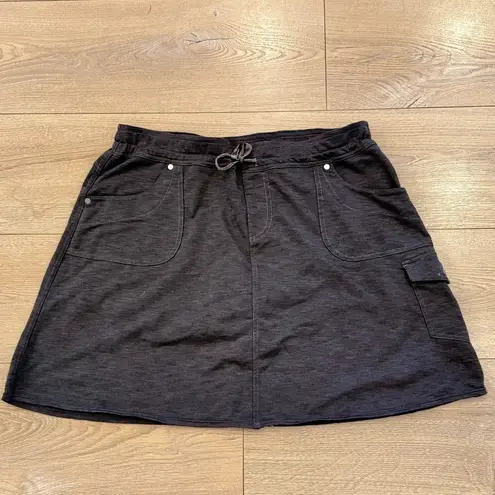 Kuhn Casual Black Cargo Skort Pockets and Built in Shorts Hiking Athletic Golf L Size L