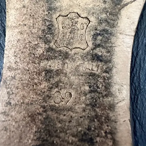 Escada Blue and Gold Flats with Elegant Gold Embellishment Size 39