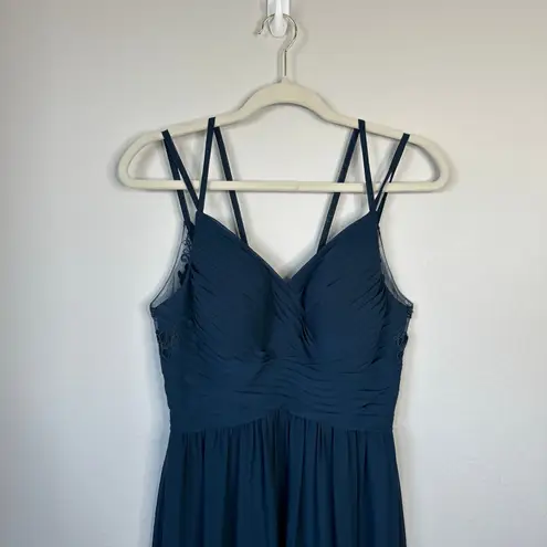 Azazie Maren Allure Bridesmaid Dress Formal Pine Green Blue Size 2 Wedding