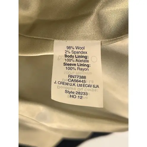 J. Crew Schoolboy Blazer Wool Blend Jacket Size 0 Navy Blue Golden Buttons