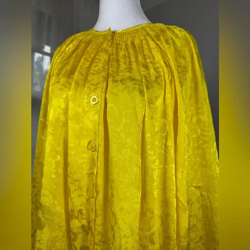 Newport News Vintage ‘90s Yellow Floral Print Long Sleeve Button Down Blouse