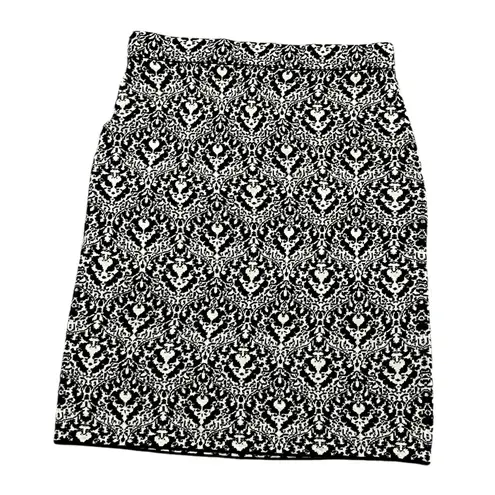 Chico's  Wool Paisley Pencil Skirt  Women’s Knit Modest Mature Minimal Size 1 US S