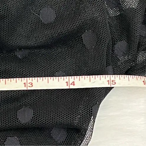 White House Black Market Y2K Sheer Mesh Polka Dot Top XS