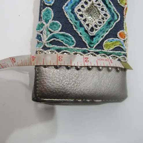 Montana West Embroidered Western Boho Cowgirl Southwestern Grey Trifold Wallet