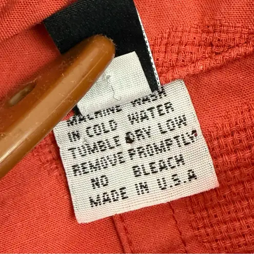 Dress To Kill Textured Cotton Split Back Tunic Lagenlook Rust Relaxed Button Size undefined