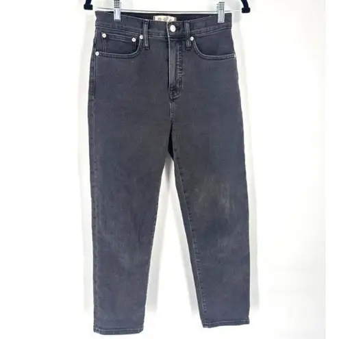 Madewell  Womens Classic Straight Jeans in Lunar Wash Charcoal Black Size‎ 25