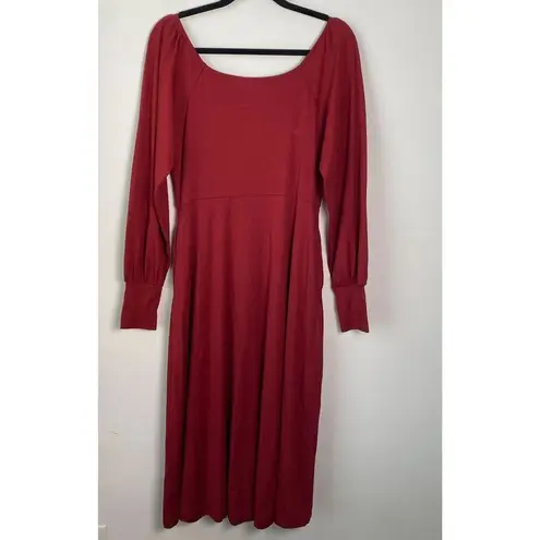 Able Dress NWT Rita Square Neck Pima Cotton Midi Sun Dried Tomato Size M Red Size M