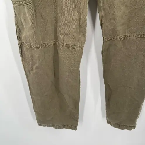 Bella Dahl Sienna Pants Size 31 NWT Rolled Cargo Linen Blend Jogger Green Casual