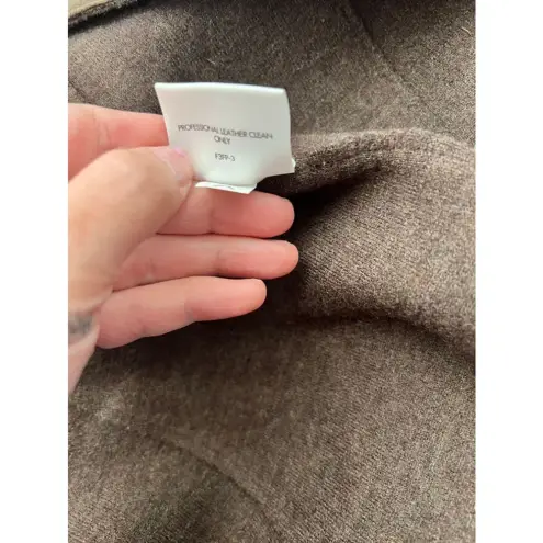 Eileen Fisher Eileen‎ Fisher Brown Merino Wool with Lamb Leather Trim Blazer- Size S